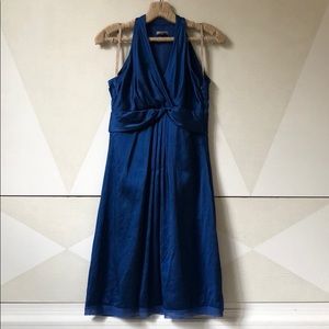 Ann Taylor blue silk lined cocktail dress 4P